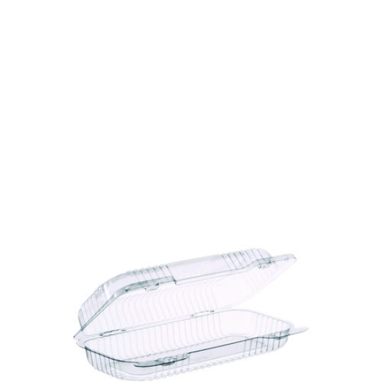 Picture of StayLock Clear Hinged Lid Containers, 4.5 x 8.5 x 2.1, Clear, PET Plastic, 250/Carton