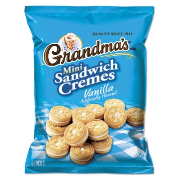 Picture of Mini Vanilla Creme Sandwich Cookies, 3.71 Oz, 24/carton