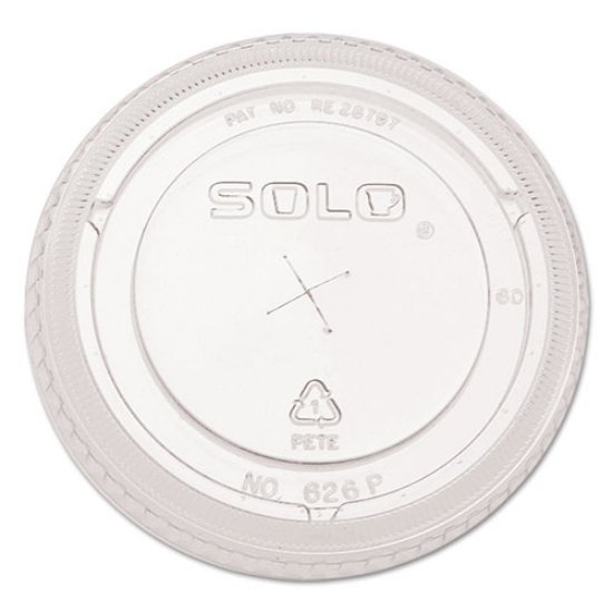 Picture of Pete Flat Straw-Slot Cold Cup Lids, Fits 16 Oz To 24 Oz, Clear, 100/pack