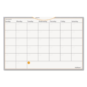 Picture of Wallmates Self-Adhesive Dry Erase Monthly Planning Surfaces, 18 X 12, White/gray/orange Sheets, Undated