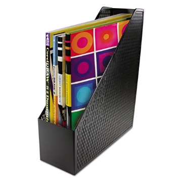 Picture of Urban Collection Punched Metal Magazine File, 3.5 x 10 x 11.5, Black