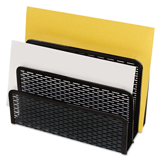 Picture of Urban Collection Punched Metal Letter Sorter, 3 Sections, Dl To A6 Size Files, 6.5" X 3.25" X 5.5", Black