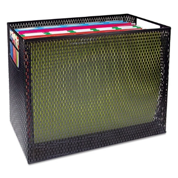 Picture of Urban Collection Punched Metal Desktop File, 1 Section, Letter To Legal Size Files, 13" X 5.75" X 10.75", Black