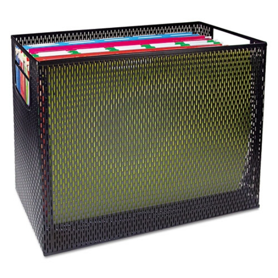 Picture of Urban Collection Punched Metal Desktop File, 1 Section, Letter To Legal Size Files, 13" X 5.75" X 10.75", Black