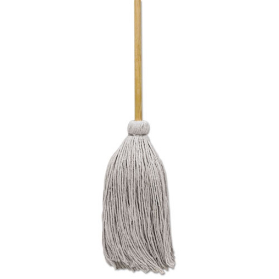 Picture of Cotton Deck Mop, #16 White Cotton Head, 50" Wood Handle, 12/Carton