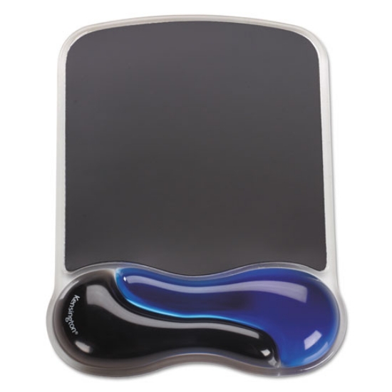 Picture of Duo Gel Wave Mouse Pad with Wrist Rest, 9.37 x 13, Blue