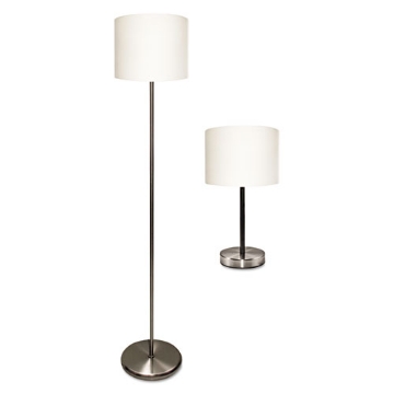 Picture of Slim Line Lamp Set, Table 12.63" High and Floor 61.5" High, Silver