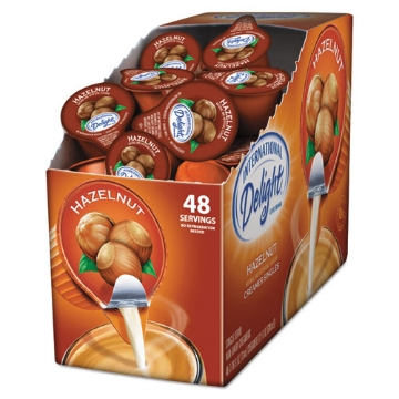 Picture of Flavored Liquid Non-Dairy Coffee Creamer, Hazelnut, 0.4375 Oz Cup, 48/box
