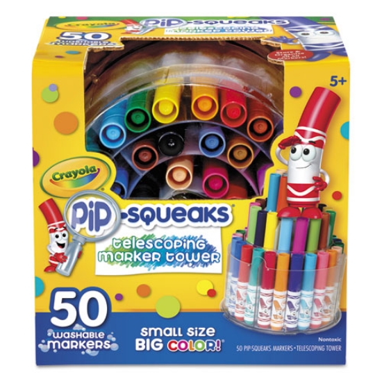 Picture of Pip-Squeaks Telescoping Marker Tower, Medium Bullet Tip, Assorted Colors, 50/pack