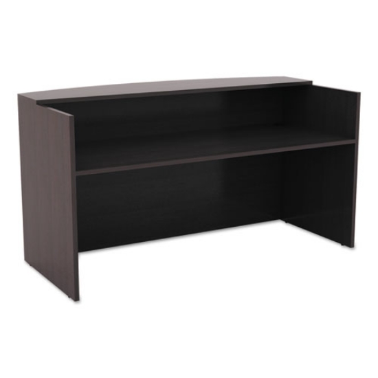 Picture of Alera Valencia Series Reception Desk With Transaction Counter, 71" X 35.5" X 29.5" To 42.5", Espresso