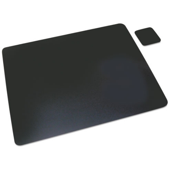 Picture of Leather Desk Pad with Coaster, 19 x 24, Black