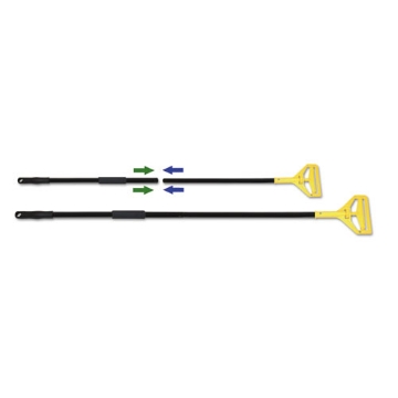 Picture of Two-Piece Metal Handle With Plastic Quick Change Head, 62" Handle, Black/yellow