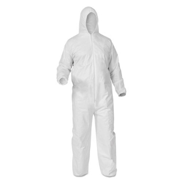 Picture of A35 Liquid And Particle Protection Coveralls, Zipper Front, Hooded, Elastic Wrists And Ankles, X-Large, White, 25/carton