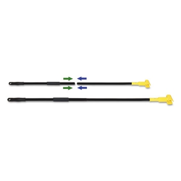 Picture of Two-Piece Metal Handle with Plastic Jaw Head, 1.5" dia x 59", Black/Yellow