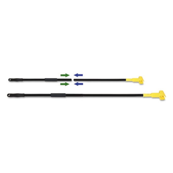 Picture of Two-Piece Metal Handle with Plastic Jaw Head, 1.5" dia x 59", Black/Yellow