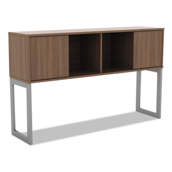 Picture of Alera Open Office Desk Series Hutch, 59w X 15d X 36.38h, Modern Walnut