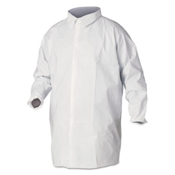 Picture of A40 Liquid And Particle Protection Lab Coats, Large, White, 30/carton