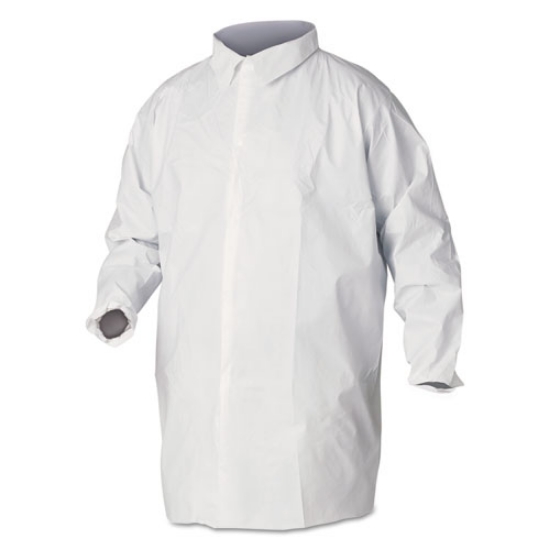 Picture of A40 Liquid And Particle Protection Lab Coats, Large, White, 30/carton