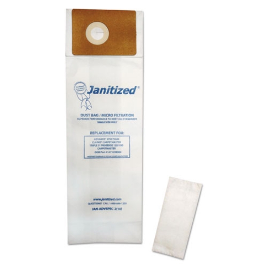 Picture of Vacuum Filter Bags Designed To Fit Advance Spectrum Carpetmaster, 100/carton