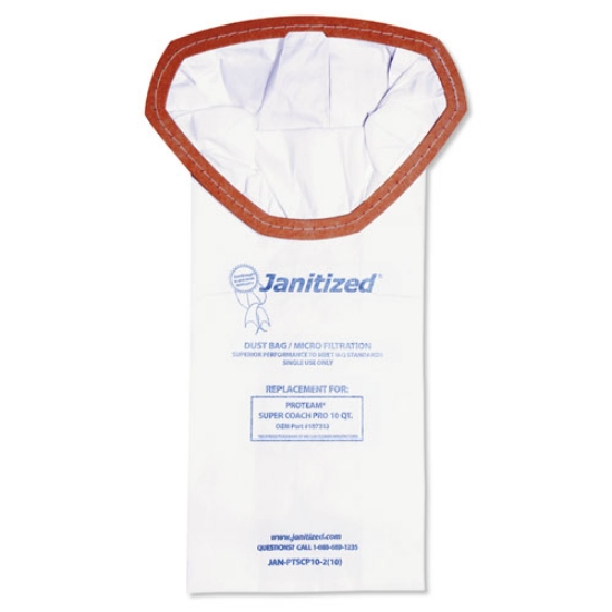 Picture of vacuum filter bags designed to fit proteam super coach pro 10, 100/carton