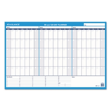 Picture of 90/120-Day Undated Horizontal Erasable Wall Planner, 36 X 24, White/blue Sheets, Undated