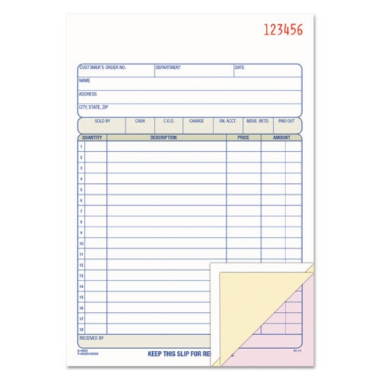 Picture of 2-Part Sales Book, 18 Lines, Two-Part Carbon, 7.94 x 5.56, 50 Forms Total