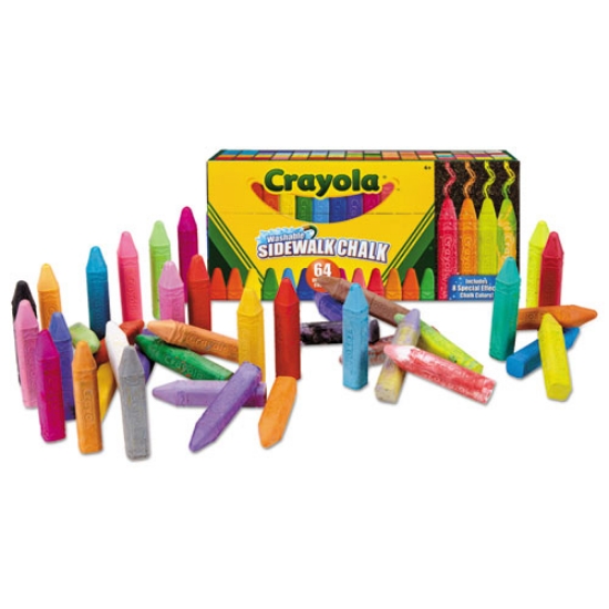 Picture of Ultimate Sidewalk Chalk, 4" x 0.5" Diameter, 60 Assorted Colors, 64/Set