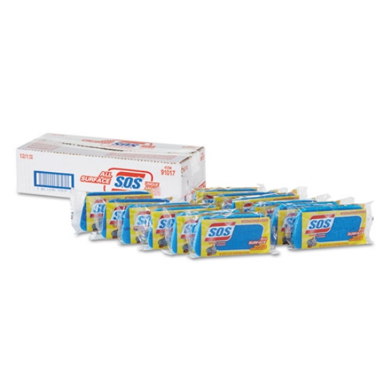 Picture of All Surface Scrubber Sponge, 2.5 X 4.5, 0.9" Thick, Dark Blue, 12/carton