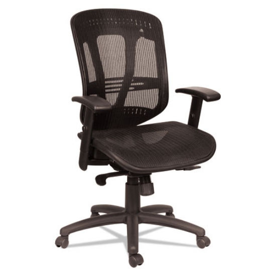 Picture of Alera Eon Series Multifunction Mid-Back Suspension Mesh Chair, Supports Up To 275 Lb, 17.51" To 21.25" Seat Height, Black
