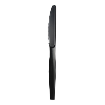 Picture of Heavyweight Polypropylene Cutlery, Knife, Black, 1000/carton