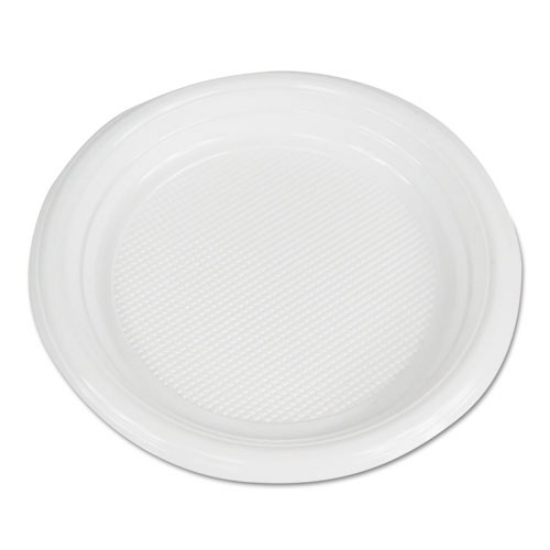 Picture of Hi-Impact Plastic Dinnerware, Plate, 6" Dia, White, 1,000/carton