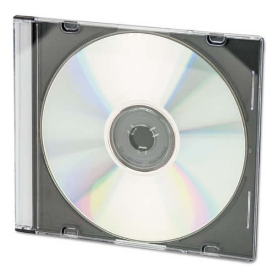 Picture of Cd/dvd Slim Jewel Cases, Clear/black, 100/pack