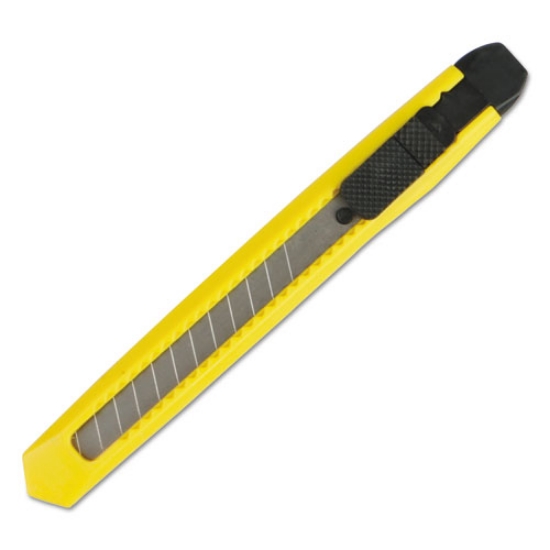 Picture of Snap Blade Knife, Retractable, Snap-Off, 0.39" Blade, 5" Plastic Handle, Yellow