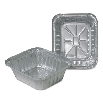 Picture of Aluminum Closeable Containers, 1 Lb Oblong, 5.75 X 4.88 X 1.81, Silver, 1,000/carton