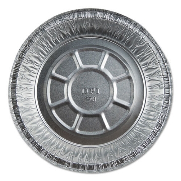 Picture of Aluminum Round Containers, 20 Gauge, 24 Oz, 7" Diameter X 1.75"h, Silver, 500/carton