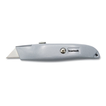 Picture of Retractable Metal Utility Knife, Retractable, 6" Die-Cast Handle, Gray