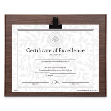 Picture of Plaque With Metal Clip, Wood, 8.5 x 11 Insert, Walnut