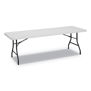 Picture of Rectangular Plastic Folding Table, 96w X 30d X 29.25h, Gray