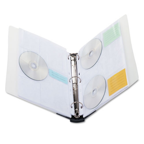 Picture of Cd/dvd Three-Ring Refillable Binder, Holds 90 Discs, Midnight Blue/clear