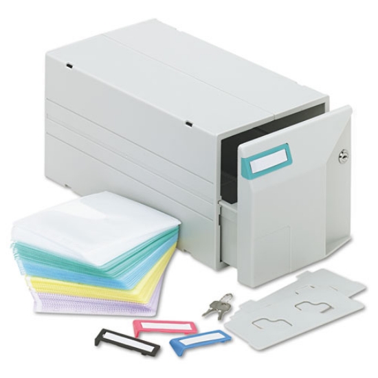 Picture of Cd/dvd Storage Drawer, Holds 150 Discs, Light Gray