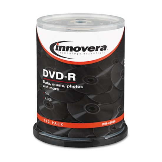 Picture of Dvd-R Recordable Discs, 4.7 Gb, 16x, Spindle, Silver, 100/pack