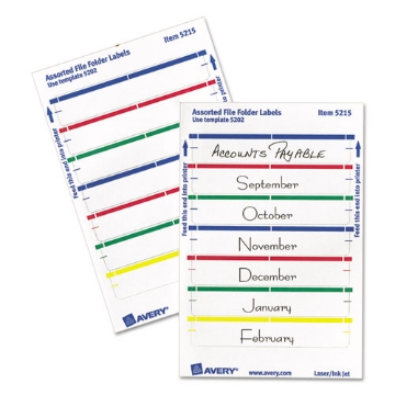 Picture of Printable 4" X 6" - Permanent File Folder Labels, 0.69 X 3.44, White, 7/sheet, 36 Sheets/pack, (5215)