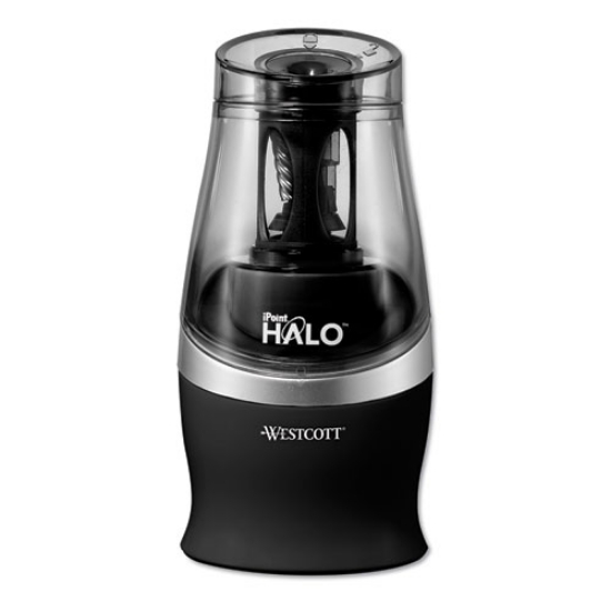 Picture of Halo Colored Pencil Non-Stick Electric Sharpener, Ac-Powered, 3.5 X 6.75, Black/silver