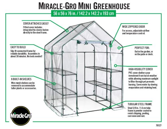 Picture of Miracle Gro 70527 GRNHOUSE PVC STL CLR 76" (EA)