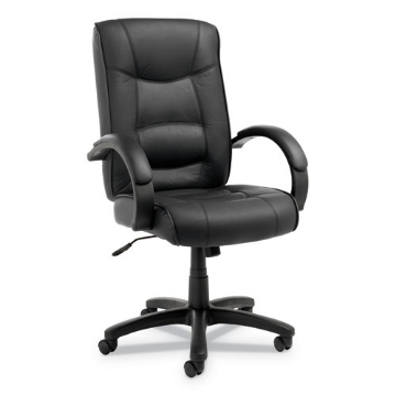 Picture of Alera Strada Series High-Back Swivel/tilt Top-Grain Leather Chair, Supports Up To 275 Lb, 17.91" To 21.85" Seat Height, Black