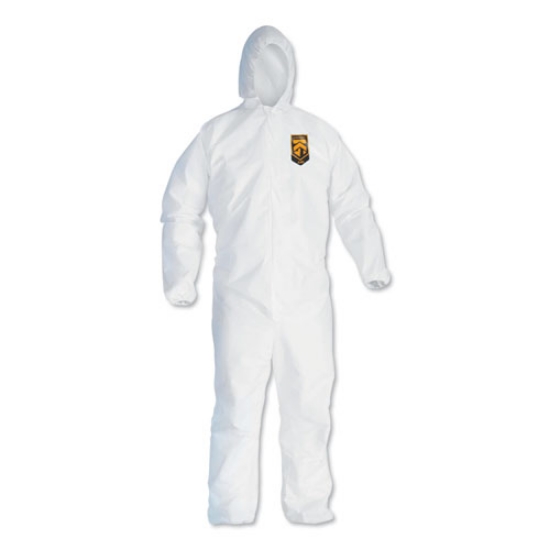 Picture of A40 Elastic-Cuff and Ankles Hooded Coveralls, 2X-Large, White, 25/Carton