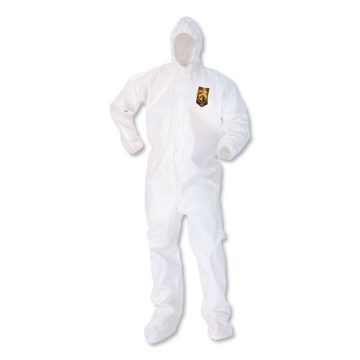 Picture of A80 Elastic-Cuff Hood and Boot Coveralls, Large, White, 12/Carton