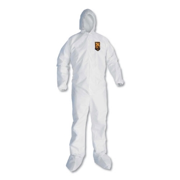 Picture of A20 Elastic Back And Ankle Hood And Boot Coveralls, 2x-Large, White, 24/carton