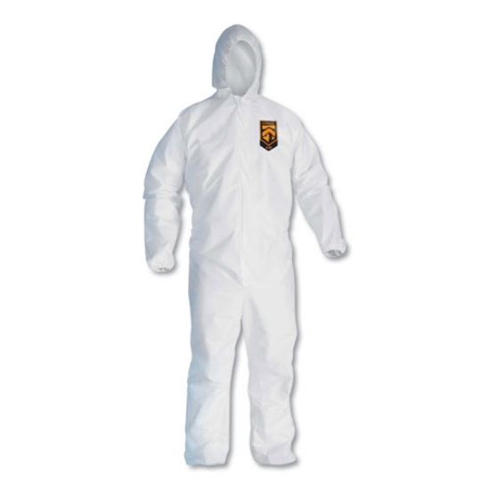Picture of A30 Elastic Back And Cuff Hooded Coveralls, Medium, White, 25/carton