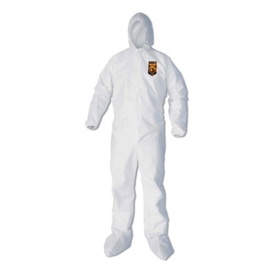 Picture of A40 Elastic-Cuff, Ankle, Hood and Boot Coveralls, 4X-Large, White, 25/Carton